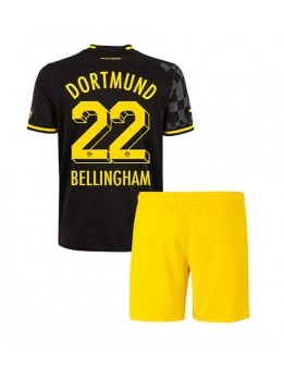 Borussia Dortmund Jude Bellingham #22 Auswärts Trikotsatz für Kinder 2022-23 Kurzarm (+ Kurze Hosen)